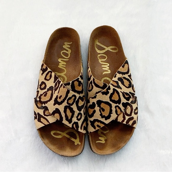 Sam Edelman | Shoes | Like New Sam Edelman Adora Leopard Calf Hair Leopard  Sandals Slides | Poshmark